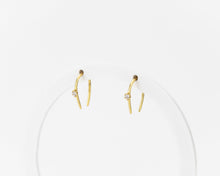 Load image into Gallery viewer, Mini cz cuff hoop, ear cuff, wrap earring, gold ear clip, cz cuff, gold hoop earring, huggie earring, 2 in 1, no piercing earring, ear wire