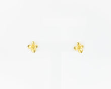 Load image into Gallery viewer, Small flower stud, flower petal earring, mini flower studs, petal studs, vintage, floral, lightweight, wedding, bridal gift, boho, 925