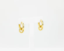 Load image into Gallery viewer, Double circle hoops, statement, hollow hoops, chunky hoop earrings, spiral hoops, twist rope hoop, wreath hoops, puffy hoops, 2 in 1 earring