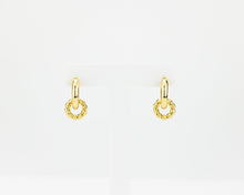 Load image into Gallery viewer, Double circle hoops, statement, hollow hoops, chunky hoop earrings, spiral hoops, twist rope hoop, wreath hoops, puffy hoops, 2 in 1 earring