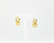 Load image into Gallery viewer, Double circle hoops, statement, hollow hoops, chunky hoop earrings, spiral hoops, twist rope hoop, wreath hoops, puffy hoops, 2 in 1 earring