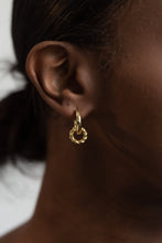 Load image into Gallery viewer, Double circle hoops, statement, hollow hoops, chunky hoop earrings, spiral hoops, twist rope hoop, wreath hoops, puffy hoops, 2 in 1 earring