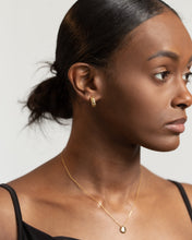 Load image into Gallery viewer, Small ribbed hoops, dainty bold hoops, gold puff hoops, canelé dessert earring, statement hoops, chunky hoops, vintage, creme brule, puffy