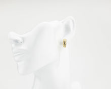 Load image into Gallery viewer, Twist ribbed hoops, mini bold hoops, croissant dome earrings, twisted, spiral hoops, small crescent, chunky, puffy hoops, vintage hoops, 925