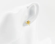 Load image into Gallery viewer, Small flower stud, flower petal earring, mini flower studs, petal studs, vintage, floral, lightweight, wedding, bridal gift, boho, 925