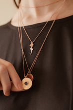 Load image into Gallery viewer, Vintage sunbeam necklace, large sunburst, gold coin pendant, cz sapphire, ancient medallion, statement, sunshine, eternal spiral boho circle