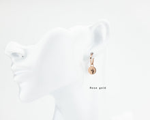 Load image into Gallery viewer, Birth Month Flower EARRINGS - dainty flower coin pendant gold huggie hoop earrings horoscope astrology birth month zodiac personalized gift