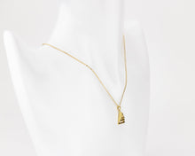 Load image into Gallery viewer, Stacked triangle cz necklace, triangle cz pendant, triangular necklace, tiny cz, layered, pyramid, geometric minimalist necklace, 925