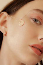 Load image into Gallery viewer, ROSALIE - Vintage style rose coin necklace, gold circle pendant flower coin vintage mirror twist wreath frame necklace stacking 925 silver