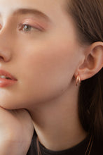 Load image into Gallery viewer, Double layer twist rope hoops, small spiral gold hoops, clicker hoop earring, stacked twist hoops, rose gold, silver, faux double hoop