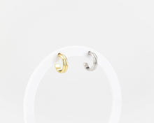 Load image into Gallery viewer, Mini double hoops, ribbed, stacked hoops, dainty bold earrings, c hoops, thick mini hoops, wide huggie hoops, small, chunky hoops, stud, 925