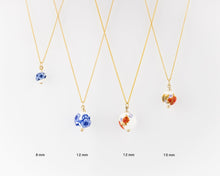 Load image into Gallery viewer, 50cm chain, porcelain flower necklace, 14K gold filled, ceramic floral bead pendant, red, blue flower, china, vintage, handcrafted, 14KGF