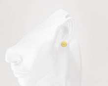 Load image into Gallery viewer, Sunbeam pearl studs, circle pearl studs, sun, , sunshine, radial coin earrings, vintage, shell pearls, minimalist, bridal gift, 925