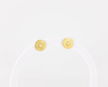 Load image into Gallery viewer, Sunbeam pearl studs, circle pearl studs, sun, , sunshine, radial coin earrings, vintage, shell pearls, minimalist, bridal gift, 925