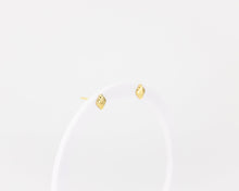 Load image into Gallery viewer, Tiny ribbed stud, mini square, diamond shaped stud, dainty, textured, geometric, minimalist, tiny earring, boho, art deco, vintage, 925