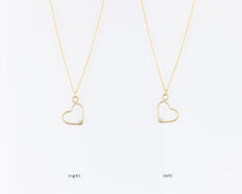 Load image into Gallery viewer, Heart cz wire frame necklace, 14k gold filled, heart pendant, best friend, friendship necklace, dainty, unique, minimalist, clear cz, 14KGF