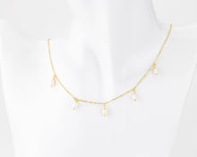 Load image into Gallery viewer, Satellite pearl choker, orb, baroque pearl necklace, genuine, freshwater pearls, mini pearl necklace, boho choker, stacking, bridal, wedding