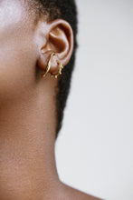 Load image into Gallery viewer, MIKA - Bold Minimalist hook stud ear cuff suspender earrings gold twist 925 earring modern textured wrap earring unique ear jacket stacking
