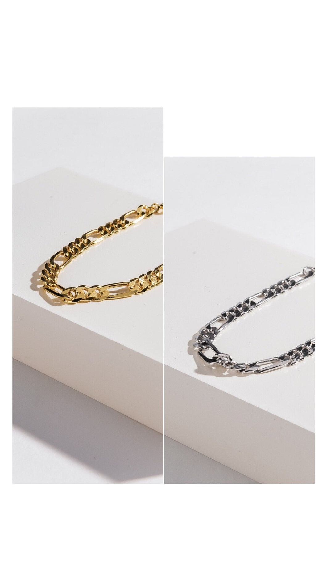 Flat figaro chain bracelet, adjustable length, wide gold chain, stacking bracelet, unisex, French vintage, street style chain, 925 silver
