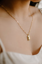 Load image into Gallery viewer, KEEGAN - Rectangular mirror vintage style gold coin link chain necklace, street style gold paperclip long chain stacking necklace stack 925
