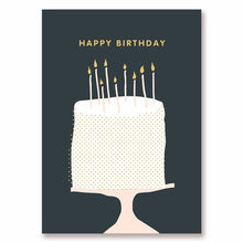 Load image into Gallery viewer, DESSERT BIRTHDAY CARD - gold foil printed full size birthday card cake greeting handwritten message, love, gift message (Card + Envelope)
