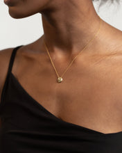 Load image into Gallery viewer, AMELIA - dainty minimalist abstract pebble pendant necklace w/ 925 gold plated sterling silver boho style gold organic pendant necklace
