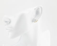 Load image into Gallery viewer, Pearl ear jacket, mini shell pearl, 2 in 1, ear jacket, climber earrings, adjustable, mini pearl earrings, wedding, boho, bridal, 925
